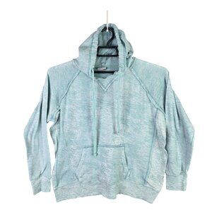 Womens MV Sport Heathered Blue Hoodie Sweatshirt Drawstring Cotton Blend Size XL